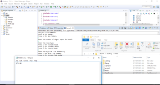 Program that calculates the total charges for a guest's hotel stay and outputs it to a text file