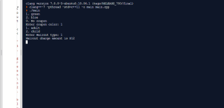 C+ program that asks the user to enter the coupon color and the haircut type Solved