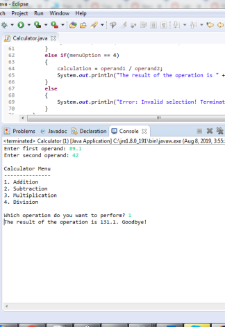 COP3502 Lab 01: One-Run Calculator Solution
