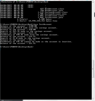 Write a BankAccount class with an attribute for the balance Solutioon