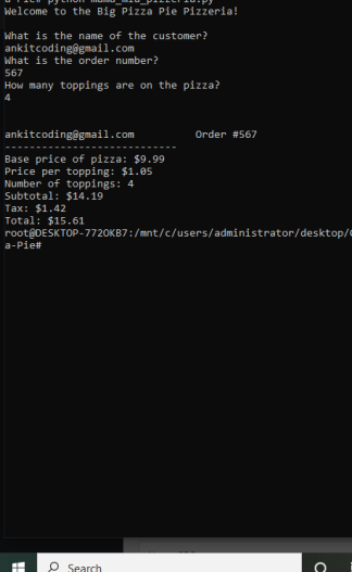 Big Pizza Pie Pizzeria Receipt Generator Solved