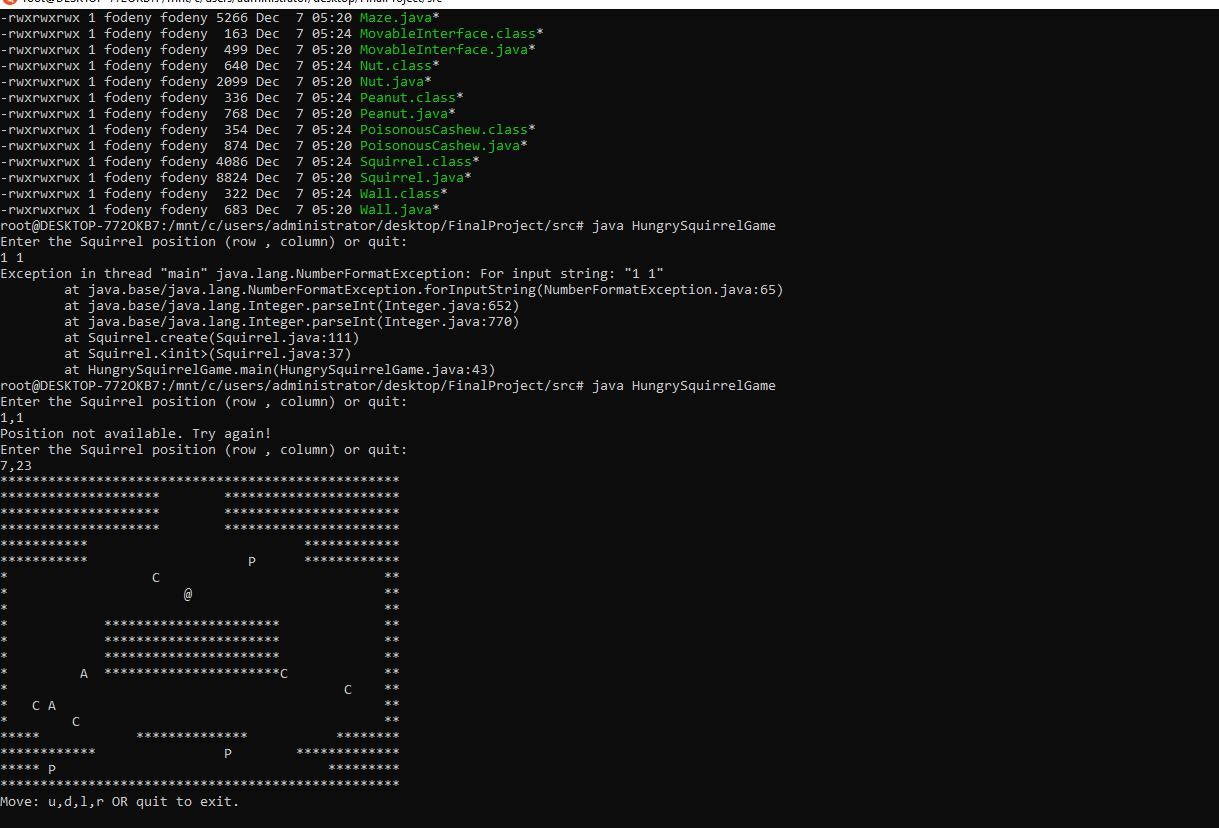 Final Exam Project “Hungry Squirrel” Solved