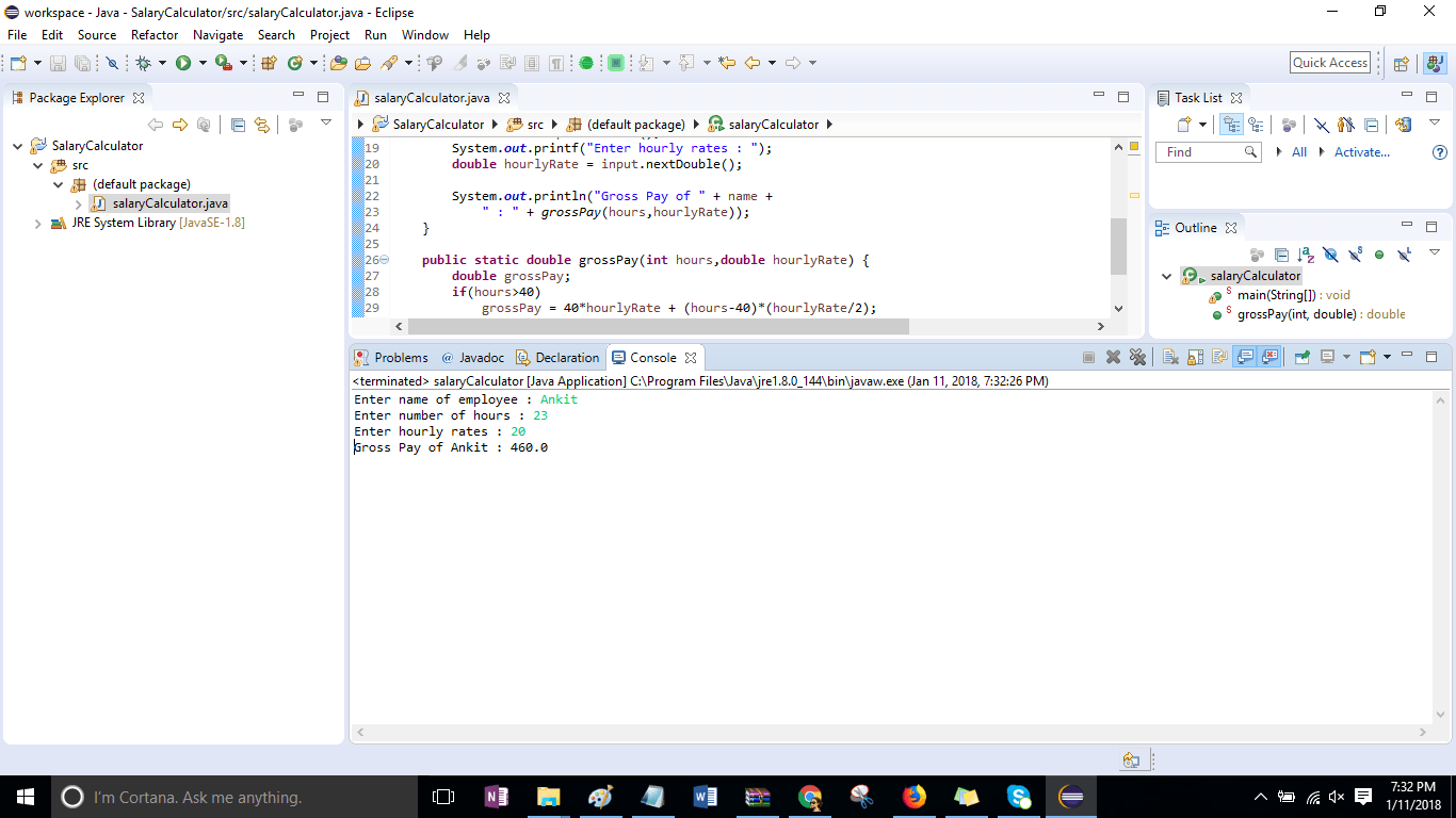 CSIS 212 Programming Assignment 2 Salary Calculator