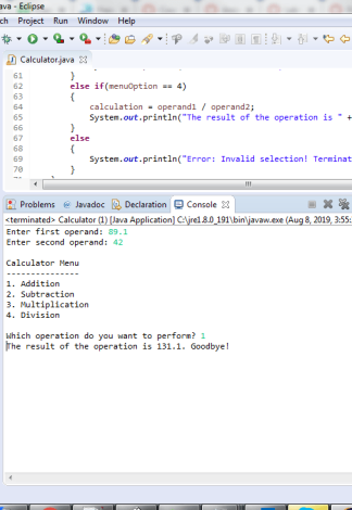 COP3502 Lab 01: One-Run Calculator Solved