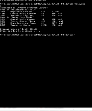 COP3503 Lab 3 – Classes (2.0) Solved